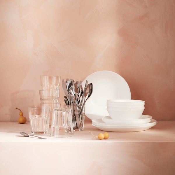 A MOPSIG 16-piece cutlery set in the kitchen