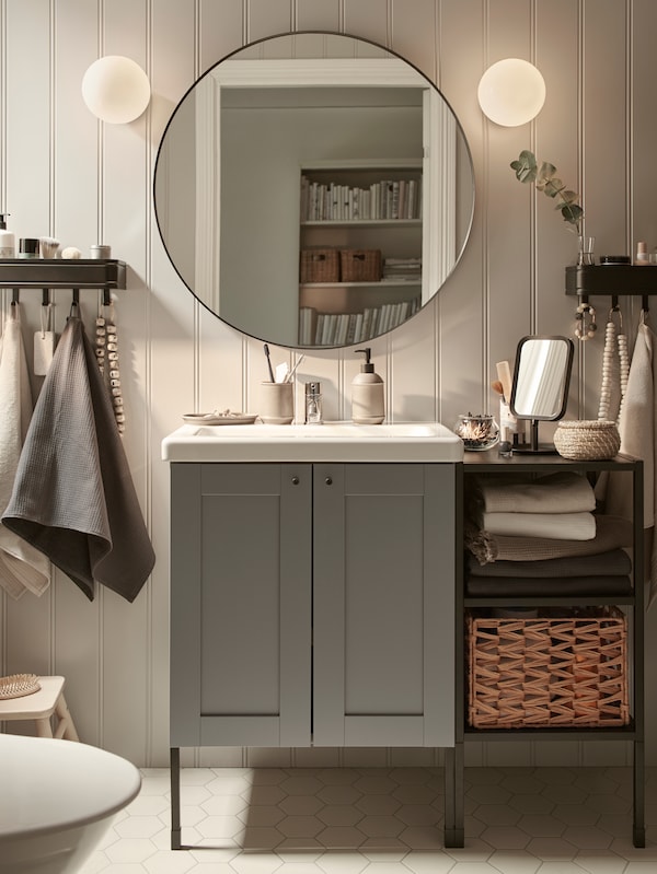 An anthracite ENHET legs f cabinet